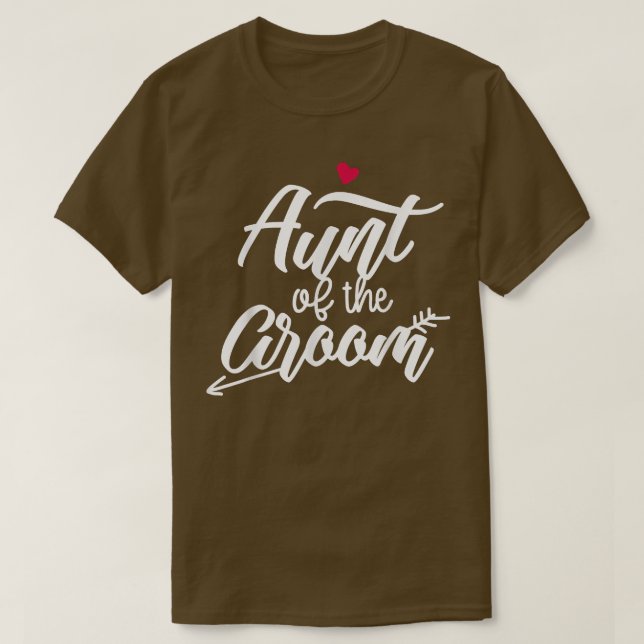 Aunt Of The Groom Arrow Heart Wedding And Bachelor T-Shirt (Design vorne)