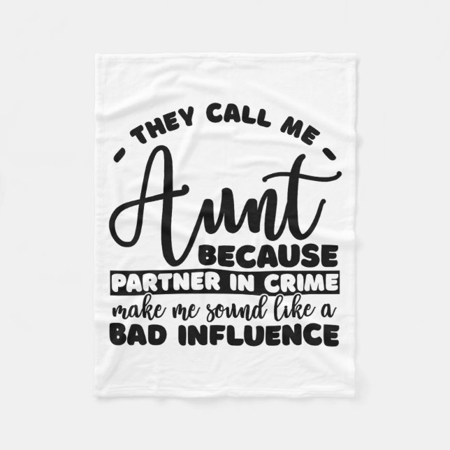 Aunt Partner In Crime Shirt Aunt Tee Shirts Sarcas Fleecedecke (Vorderseite)