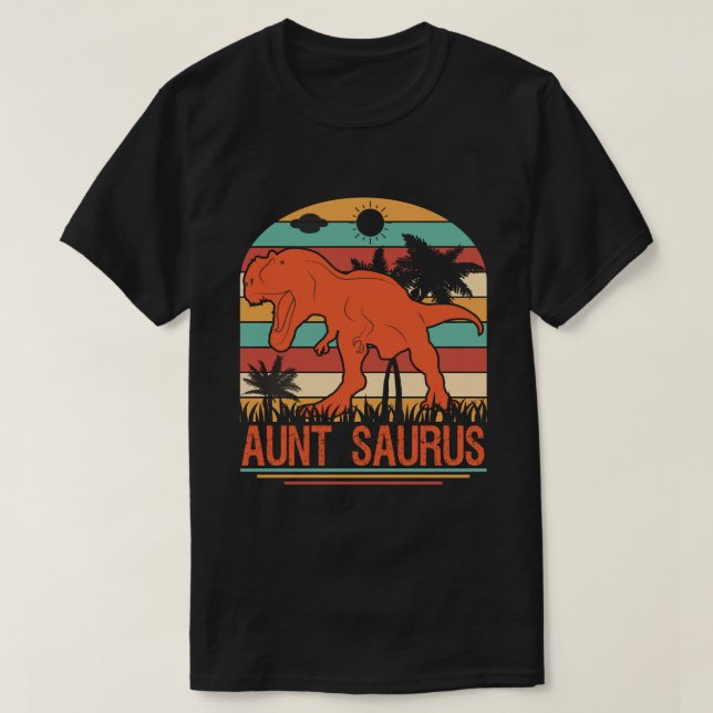 AUNT SAURUS Dinosaurier Vintag T-Shirt (Design vorne)