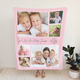 Aunt We Love You Photo Personalized Pink Fleecedecke