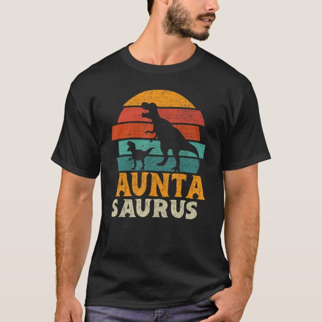 Auntasaurus T rex Dinosaur Auntie Saurus Family Ma T-Shirt (Vorderseite)