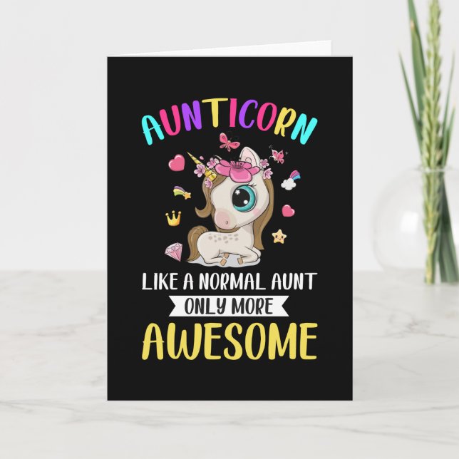 Aunticorn wie eine normale Tante Karte (Vorderseite)