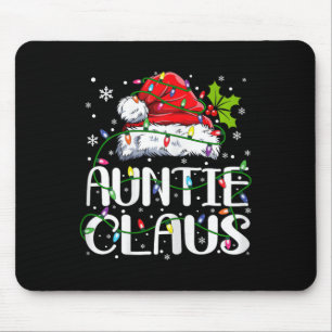 Auntie Claus Christmas Lights Pajama Family Matchi Mousepad