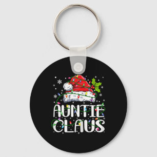 Auntie Claus Christmas Lights Pajama Family Matchi Schlüsselanhänger