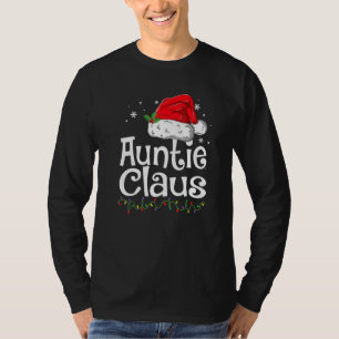 Auntie Claus Christmas Pajama Familie Matching Xma T-Shirt