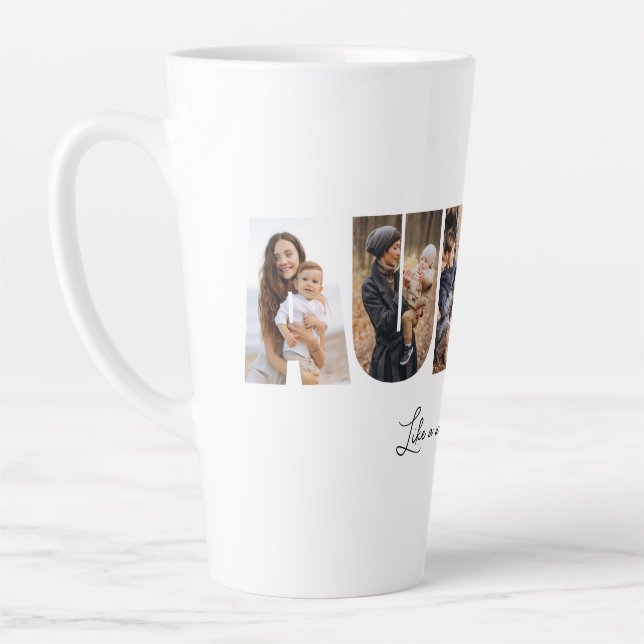 Auntie Foto Collage Latte Tasse (Links)