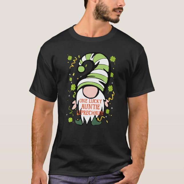 Auntie Funny St Patrick S Day Lucky Gnome Familie  T-Shirt (Vorderseite)