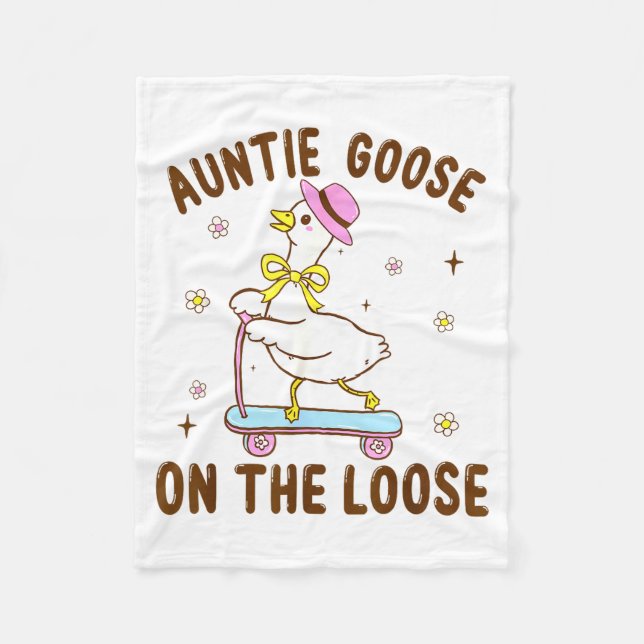 Auntie Goose On The Loose Funny Birthday Matching  Fleecedecke (Vorderseite)