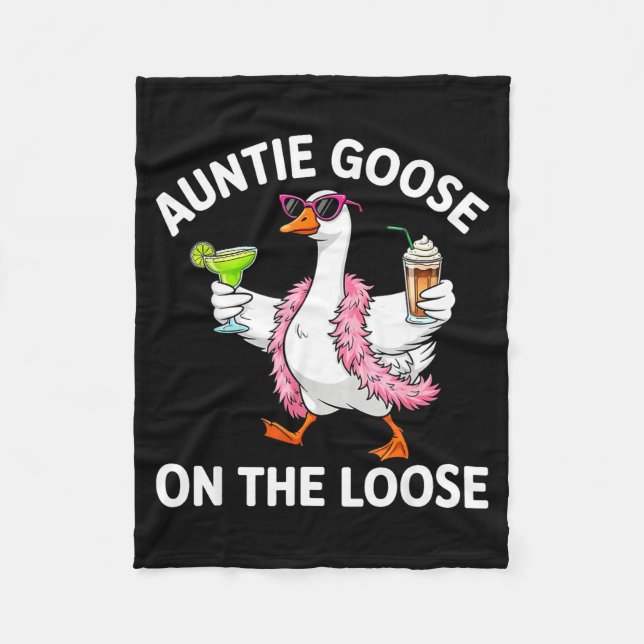 Auntie Goose On The Loose Funny Goose Gles St Patr Fleecedecke (Vorderseite)