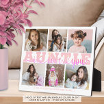 AUNTIE I Liebe Sie 6 Foto Collage Pink White 8x10 Fotoplatte<br><div class="desc">Erstellen Sie eine Sake-Foto Collage 8x10 für eine Tante aus einer Nichte oder Neffe mit 6 Bildern, den Titel AUNTIE in bearbeitbarem Rosa mit einem modernen handgeschriebenen Skript mit Herz Typografie I LIEBE IHR Design Overlay und personalisiert mit Ihrem benutzerdefinierten Text. FOTO TIPP: Wählen Sie ein Foto mit dem Thema...</div>