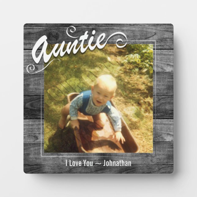 Auntie I love You Foto Fotoplatte (Vorderseite)