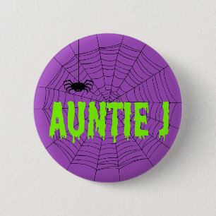 Auntie J Green Dripping Schriftart Spider Web Butt Button