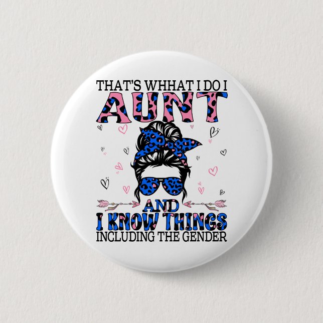 Auntie Keeper of the Gender Reveal Party Ideas Button (Vorderseite)