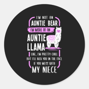 Auntie Llama Runder Aufkleber