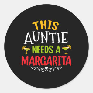 Auntie Margarita Cinco De Mayo Sombrero Aunties Fu Runder Aufkleber