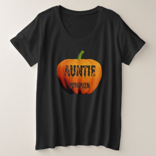 Auntie Pumpkin Halloween Design Große Größe T-Shirt