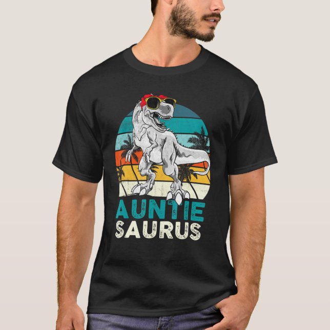 Auntie Saurus Dinosaur Matching Family T Rex Vinta T-Shirt (Vorderseite)