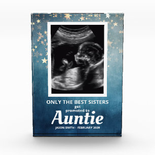 Auntie Schwangerschaft Ankündigung Baby Boy Ultras Fotoblock