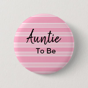 Auntie To Be Pink Baby Shower Button