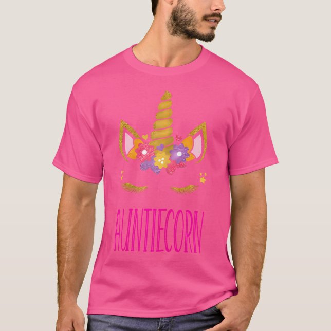 Auntiecorn Tante Unicorn Kostüm T-Shirt (Vorderseite)