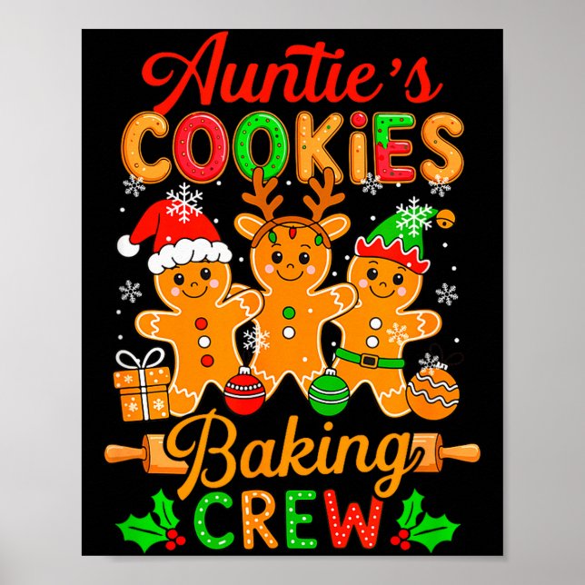 Auntie's Xmas Cookie Baking Crew Funny Baker Ginge Poster (Vorne)