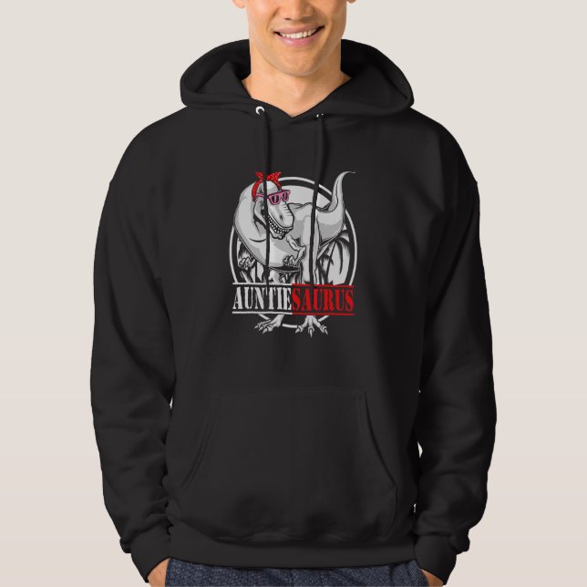 Auntiesaurus Dinosaur Rex Muttertagsmatte Hoodie (Vorderseite)