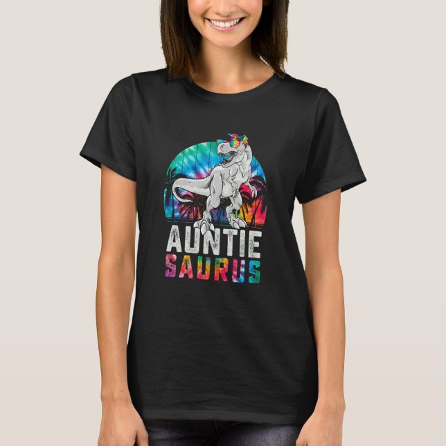 Auntiesaurus Rex Dinosaur Aunt Saurus Family Match T-Shirt (Vorderseite)