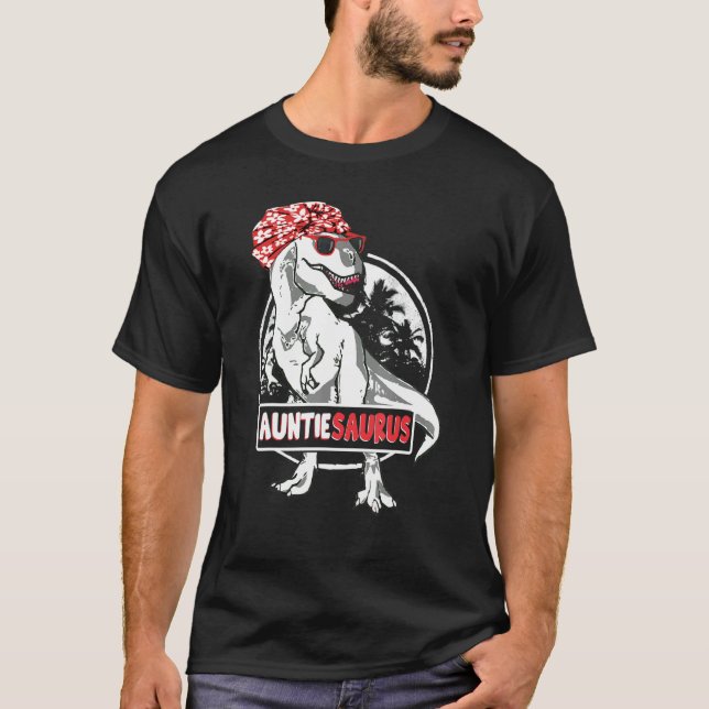 Auntiesaurus Rex Dinosaur Auntie Saurus Family Mat T-Shirt (Vorderseite)