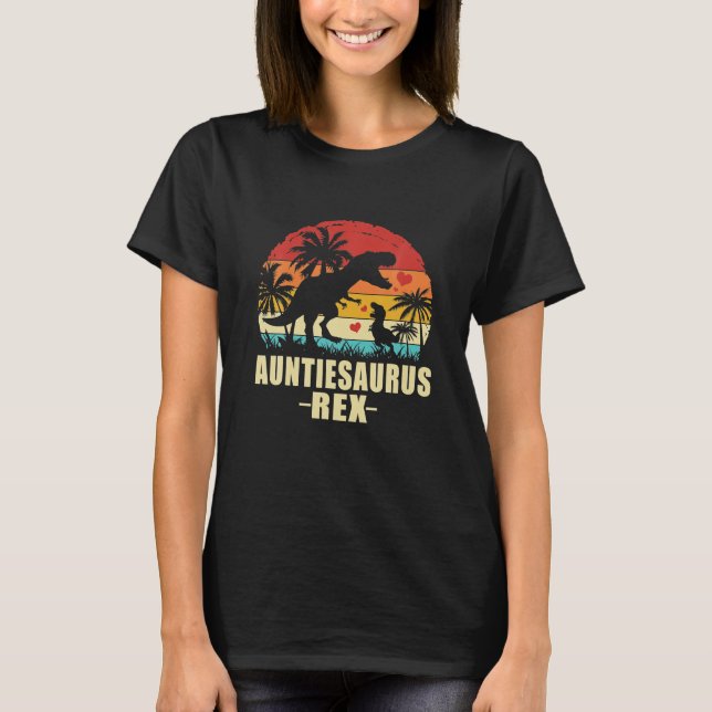Auntiesaurus T - Rex Dinosaur Auntie Saurus Family T-Shirt (Vorderseite)
