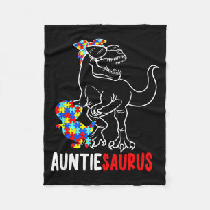 Auntiesaurus T Rex Dinosaur Autismus-Bewusstsein A Fleecedecke