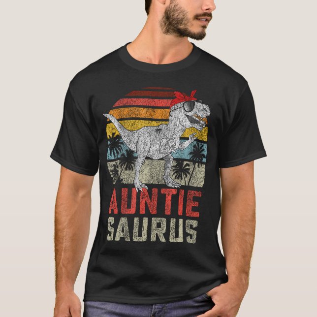 Auntiesaurus T Rex Dinosaurier Auntie Saurus Famil T-Shirt (Vorderseite)