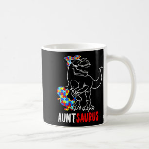Auntsaurus T Rex Dinosaur Autismus-Bewusstsein Tan Kaffeetasse