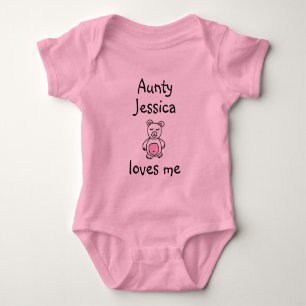 Aunty Love Me Baby Body Costume avec Nom Personnal
