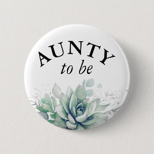 Aunty to be - Watercolor Süßes Baby Shower Bu Button