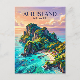 Aur-Insel Malaysia Postkarte