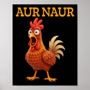 Aur Naur Huhn Meme Lustiger Cartoon Hahn Poster