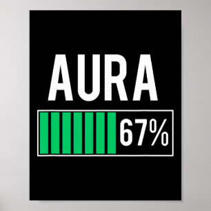 Aura 67% Aufladung Vibe Yoga Achtsamkeit Lustig Se Poster