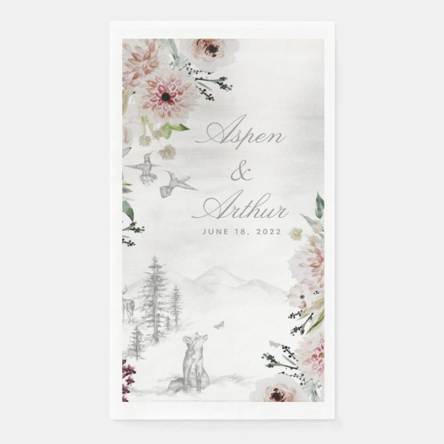 Aura der Natur Hochzeitsessen Napkins Serviette (Vorderseite)