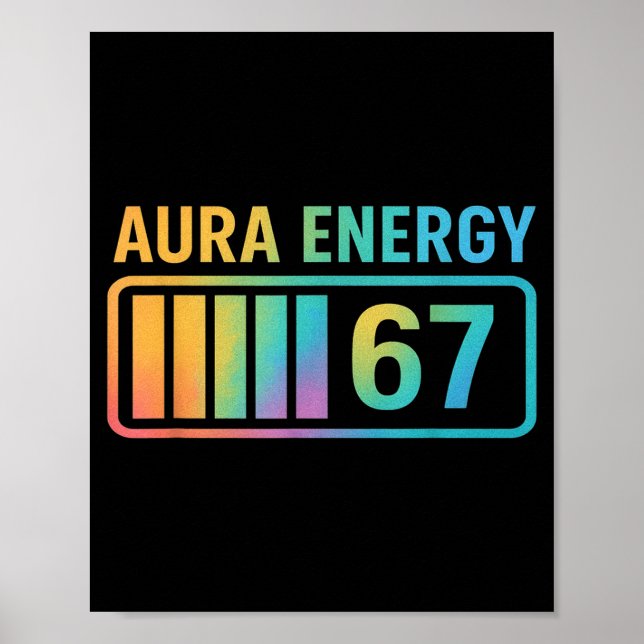 Aura Energie 67 Gen Alpha 6 7 Meme Unendlicher Riz Poster (Vorne)