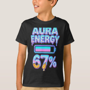 Aura Energie 67 Meme Eiscreme-Tropf 6 7 Lustig Six T-Shirt