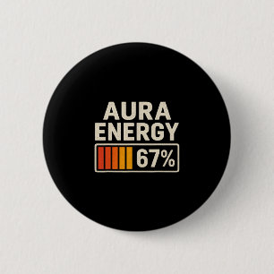 Aura Energie 67 Meme Lustig Gen Alpha Slang Retro Button