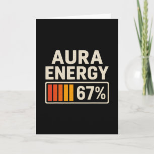 Aura Energie 67 Meme Lustig Gen Alpha Slang Retro Karte