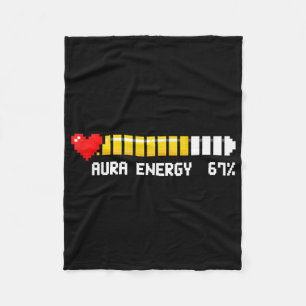 Aura Energie 67 Prozent Meme Gamer Retro Videospie Fleecedecke