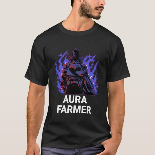 Aura Farmer Cool Anime Super Hero T-Shirt (Vorderseite)