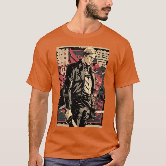 Aura Farming Erwin Smith Chad Max T-Shirt (Vorderseite)