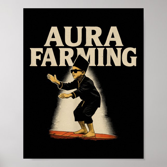 Aura Farming Indonesian Boat Race Kid Meme  Poster (Vorne)