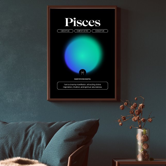 Aura Gradient Fisces Zodiac Signature Art Poster (Von Creator hochgeladen)