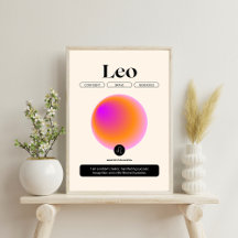Aura Gradient Leo Zodiac Signature Art