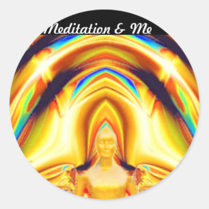 Aura, Stärke und Meditation_ Runder Aufkleber