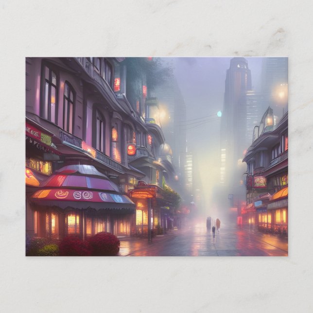 Auracore Fantasy Cityscape Postkarte (Vorderseite)